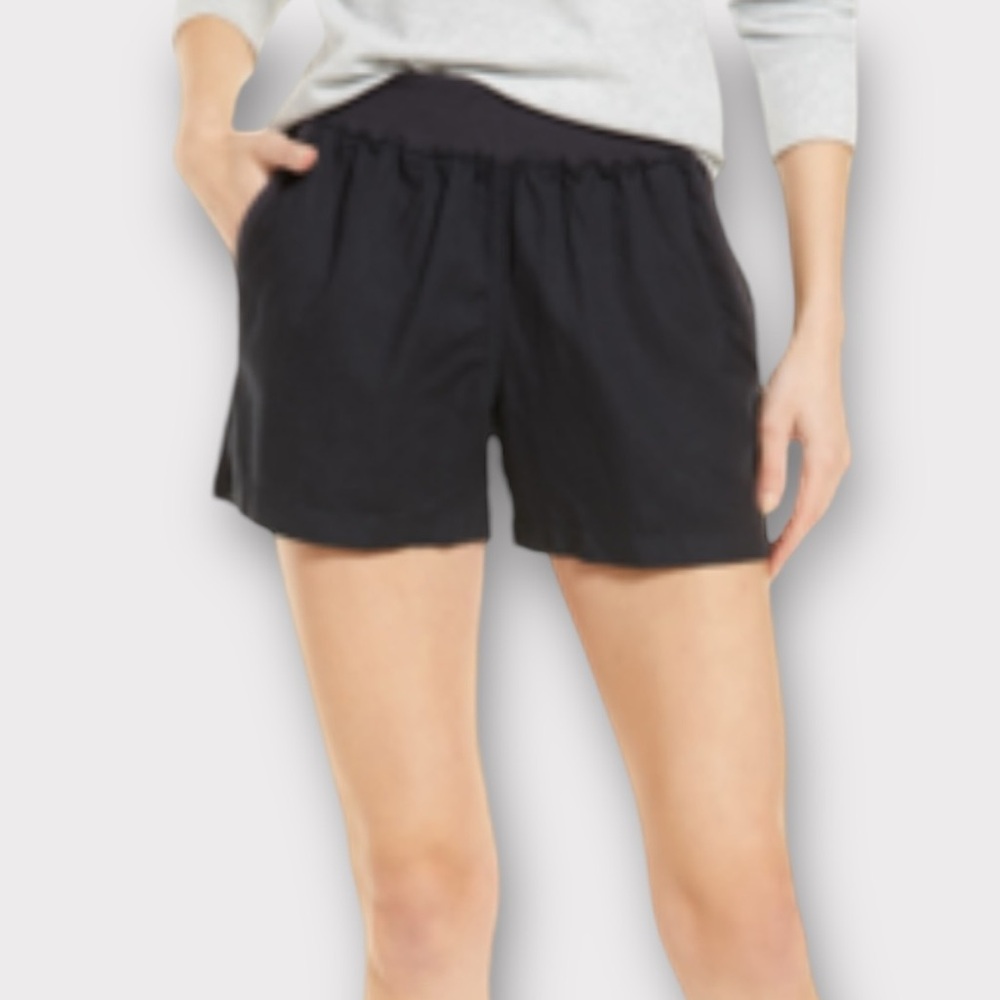 Faherty Women’s Arlie Day Shorts XS Linen Blend Washed Black Momsy Casual NWT